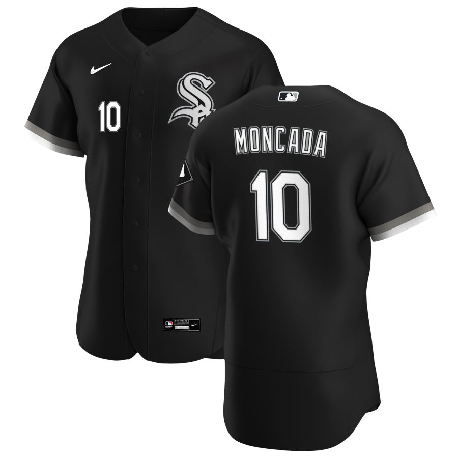 Chicago White Sox #10 Yoan Moncada Men Nike Black Alternate 2020 Authentic Player MLB Jersey